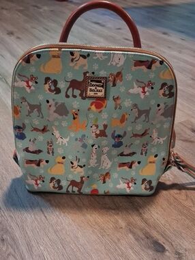 Dooney & Bourke Mint Disney Dogs Print Satchel with Tan Trim